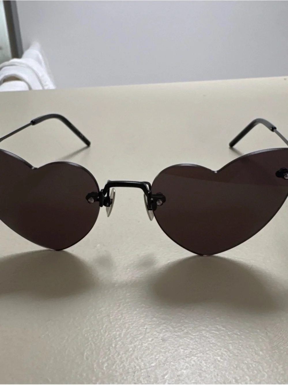 Saint Laurent Black Heart Rimless Sunglasses